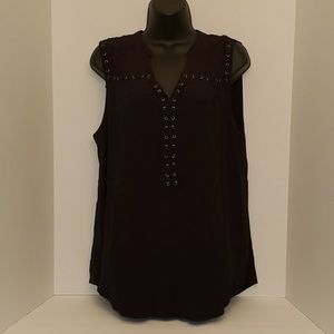 Torrid Black Sleeveless Top with Grommets